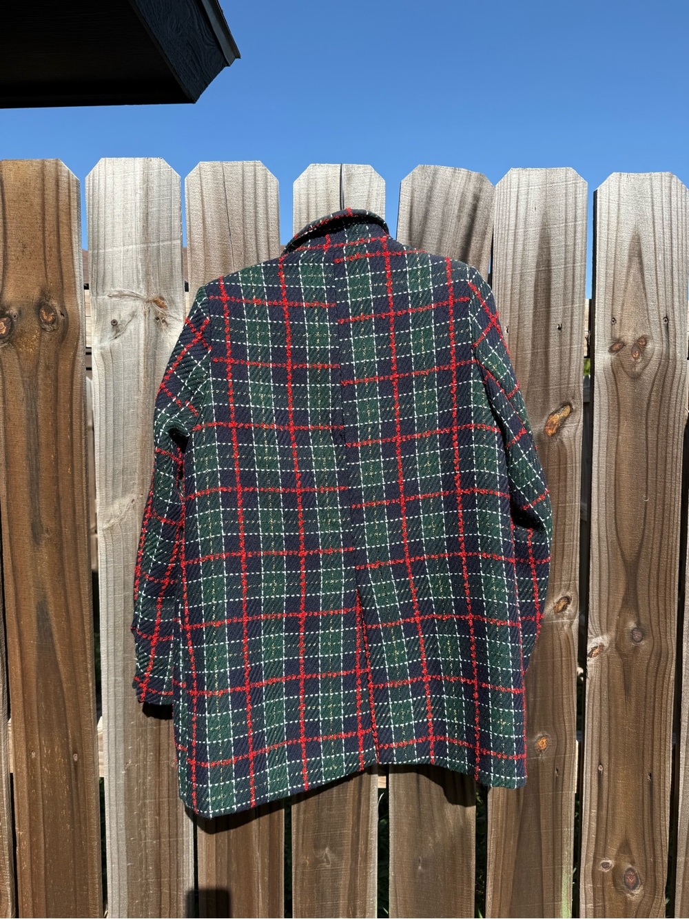 Lena Green and Red Plaid Wool Double-Breasted Blazer - Picture 9 of 10